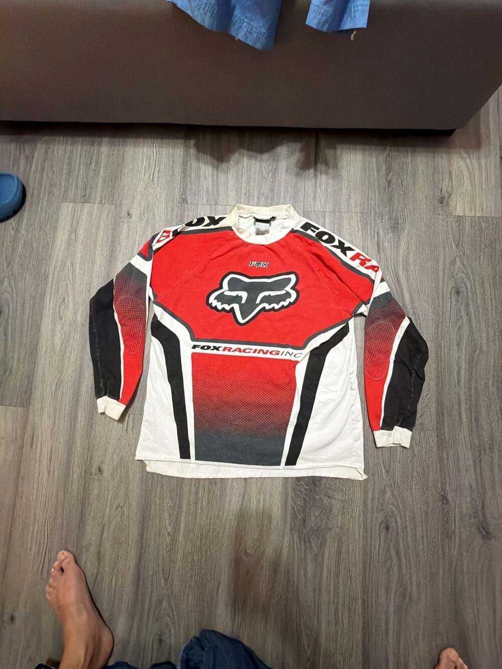 Fox Racing Octane Long Sleeve Jersey Red Black White
( AS IS )